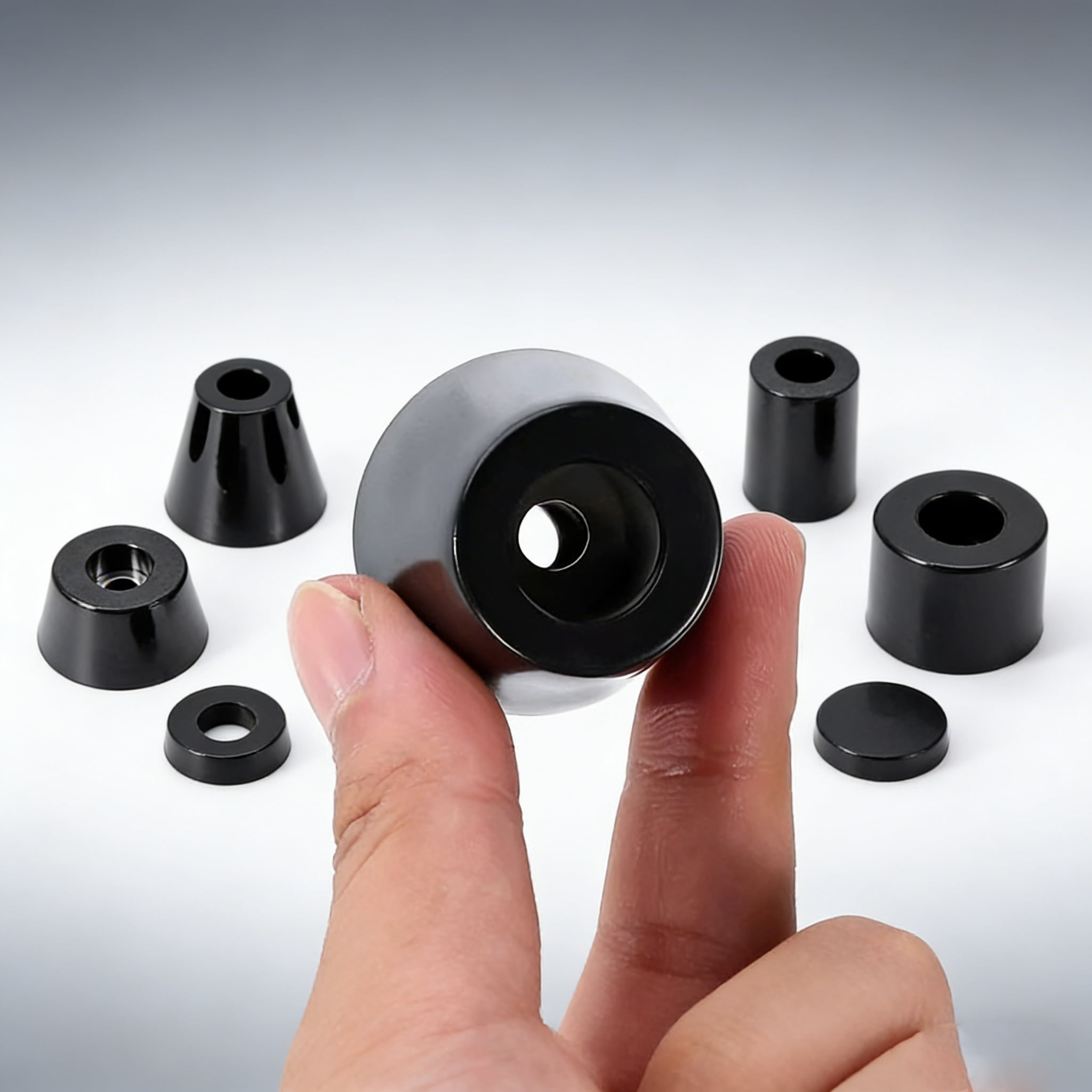 Anti-Vibration Rubber Feet Pads – Non-Slip Shock Absorbing Isolation Mounts with Metal Core for Machinery, Chassis, Furniture