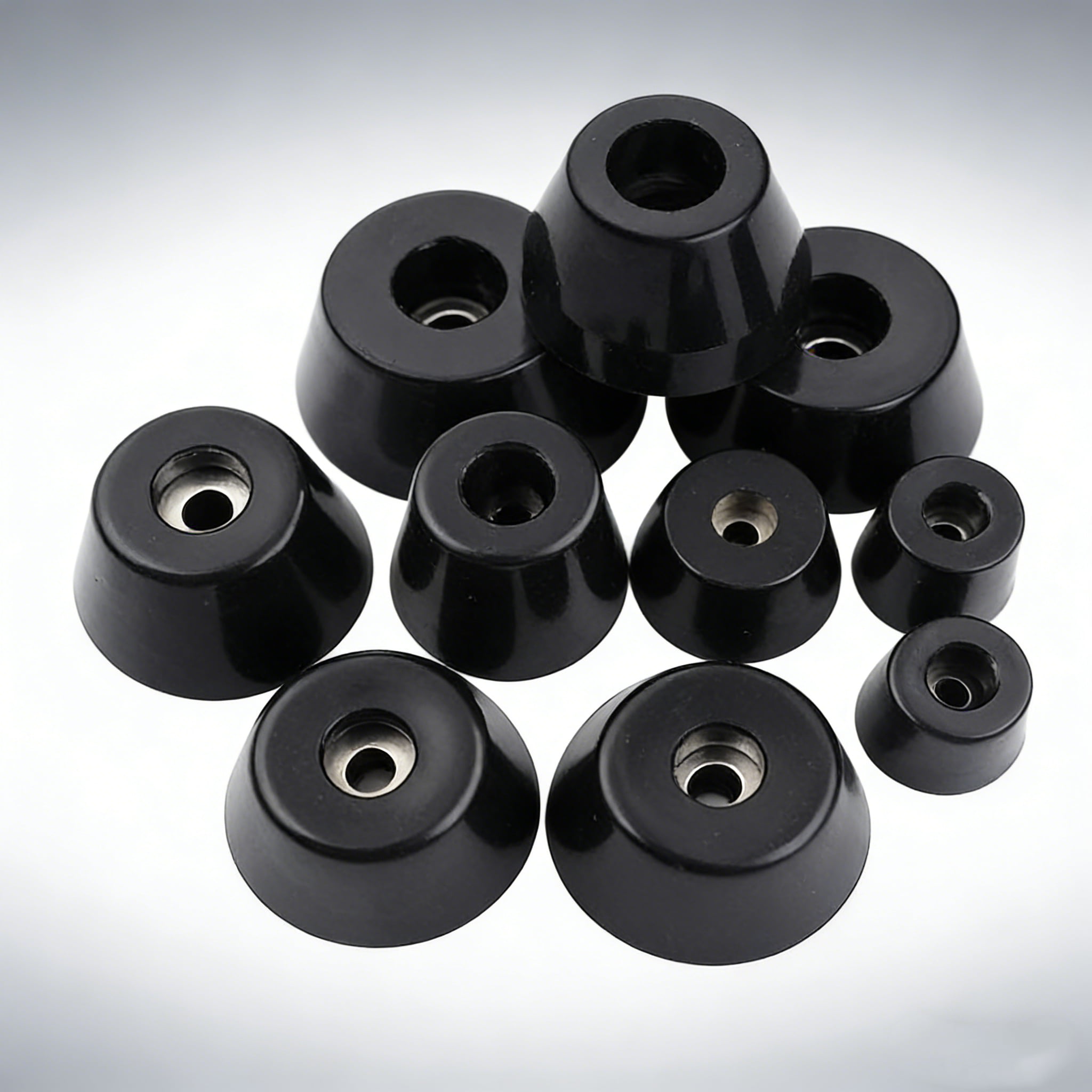 Anti-Vibration Rubber Feet Pads – Non-Slip Shock Absorbing Isolation Mounts with Metal Core for Machinery, Chassis, Furniture