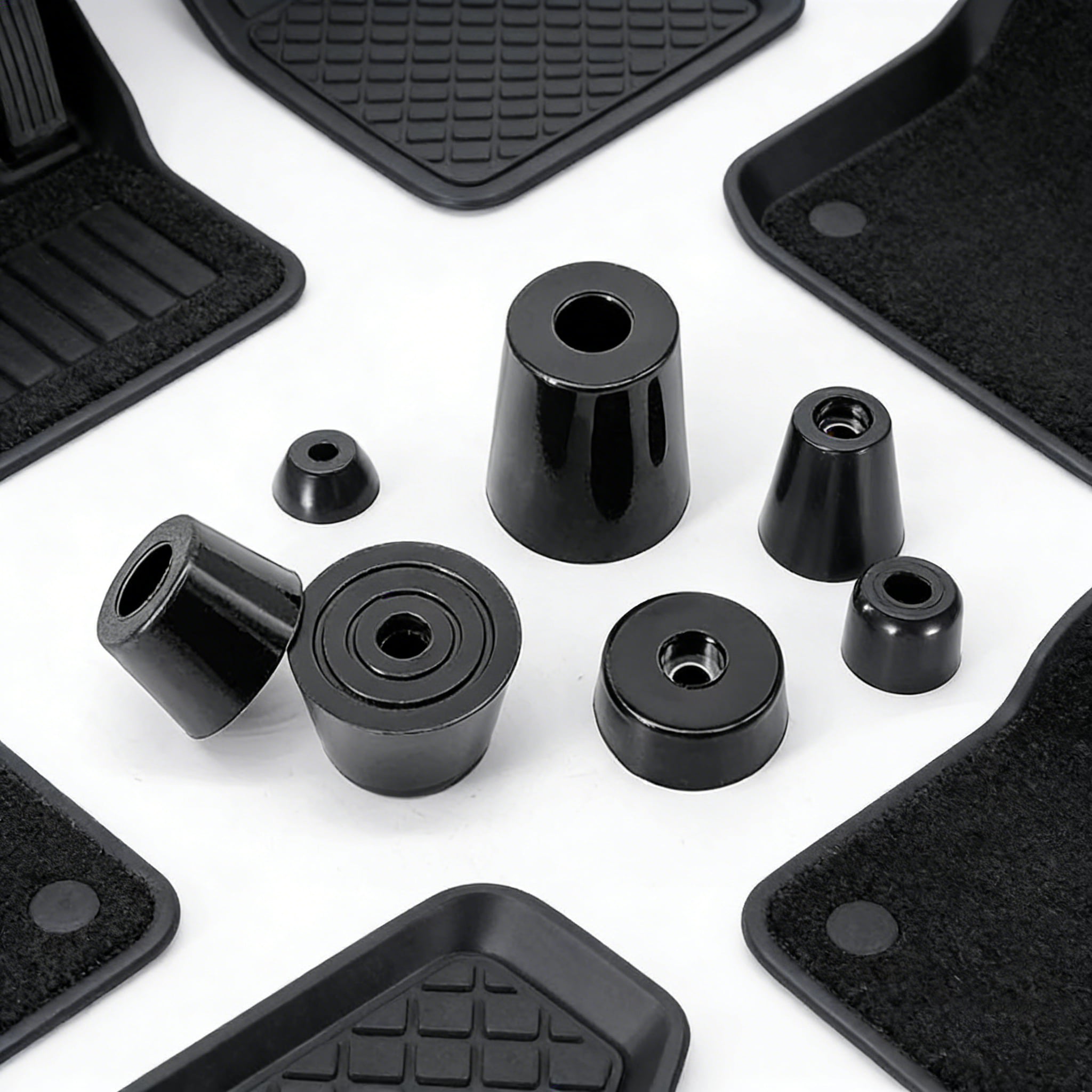 Anti-Vibration Rubber Feet Pads – Non-Slip Shock Absorbing Isolation Mounts with Metal Core for Machinery, Chassis, Furniture
