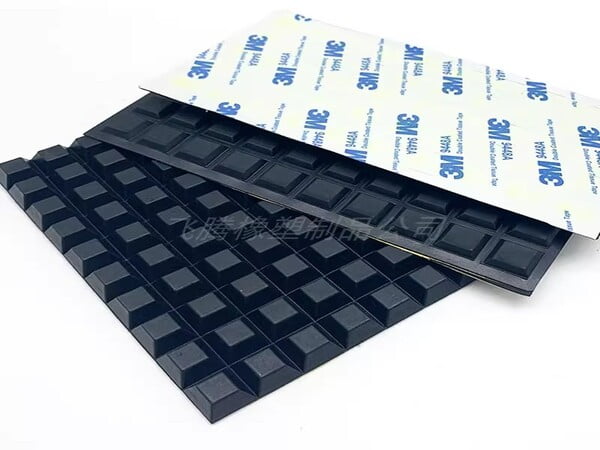 High-Quality Black Square Anti-Vibration Rubber Feet Pads with Adhesive Backing – Non-Slip Shock Absorbing Isolation Mounts for Machinery, Chassis, and Furniture – PVC Design