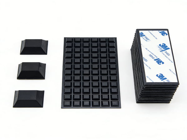 High-Quality Black Square Anti-Vibration Rubber Feet Pads with Adhesive Backing – Non-Slip Shock Absorbing Isolation Mounts for Machinery, Chassis, and Furniture – PVC Design