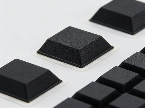 High-Quality Black Square Anti-Vibration Rubber Feet Pads with Adhesive Backing – Non-Slip Shock Absorbing Isolation Mounts for Machinery, Chassis, and Furniture – PVC Design