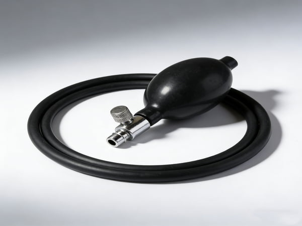 Hand Squeeze Rubber Bulb Pump – Medical Inflation Bulb with Metal Valve for Blood Pressure Monitor, Laboratory & Industrial Use