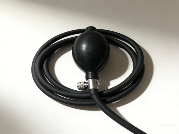 Hand Squeeze Rubber Bulb Pump – Medical Inflation Bulb with Metal Valve for Blood Pressure Monitor, Laboratory & Industrial Use