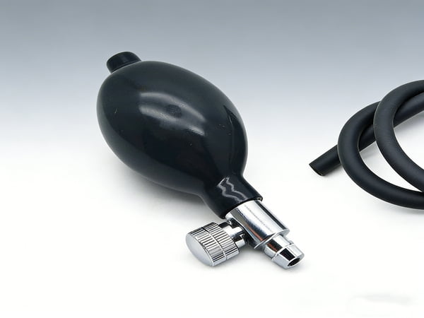 Hand Squeeze Rubber Bulb Pump – Medical Inflation Bulb with Metal Valve for Blood Pressure Monitor, Laboratory & Industrial Use