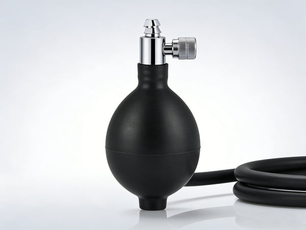 Hand Squeeze Rubber Bulb Pump – Medical Inflation Bulb with Metal Valve for Blood Pressure Monitor, Laboratory & Industrial Use