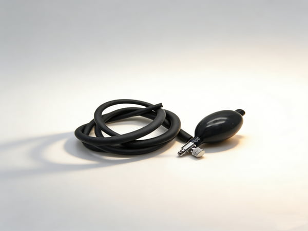 Hand Squeeze Rubber Bulb Pump – Medical Inflation Bulb with Metal Valve for Blood Pressure Monitor, Laboratory & Industrial Use