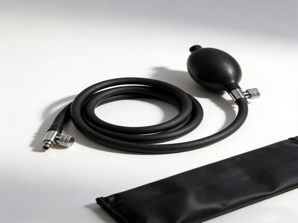 Hand Squeeze Rubber Bulb Pump – Medical Inflation Bulb with Metal Valve for Blood Pressure Monitor, Laboratory & Industrial Use