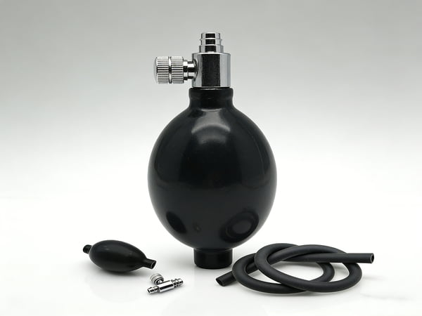 Hand Squeeze Rubber Bulb Pump – Medical Inflation Bulb with Metal Valve for Blood Pressure Monitor, Laboratory & Industrial Use