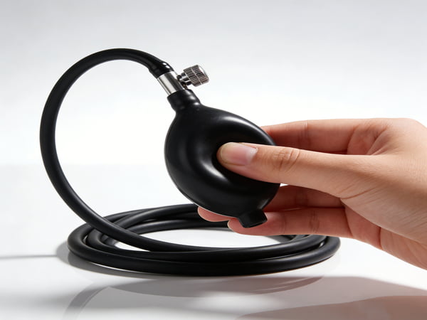 Hand Squeeze Rubber Bulb Pump – Medical Inflation Bulb with Metal Valve for Blood Pressure Monitor, Laboratory & Industrial Use