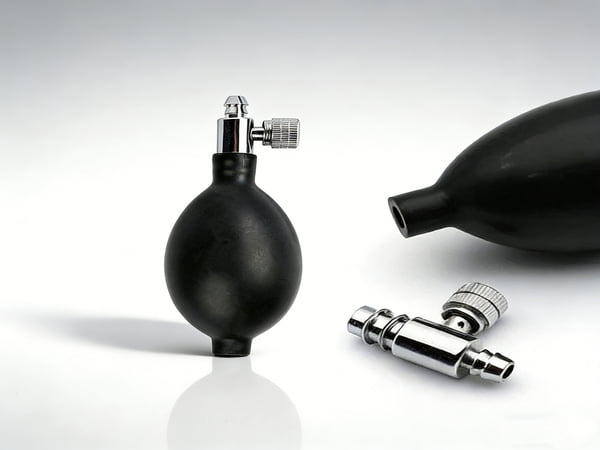 Hand Squeeze Rubber Bulb Pump – Medical Inflation Bulb with Metal Valve for Blood Pressure Monitor, Laboratory & Industrial Use