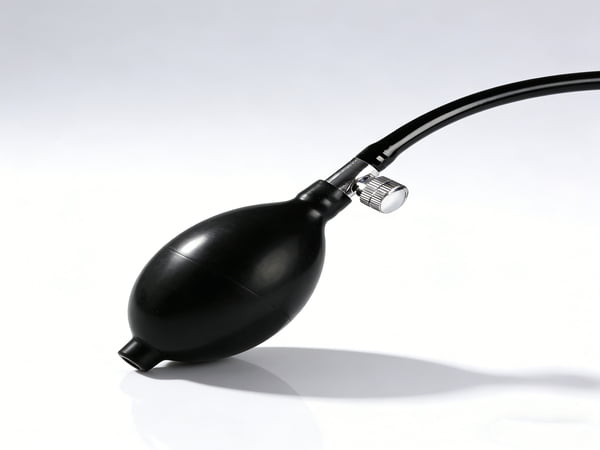 Hand Squeeze Rubber Bulb Pump – Medical Inflation Bulb with Metal Valve for Blood Pressure Monitor, Laboratory & Industrial Use