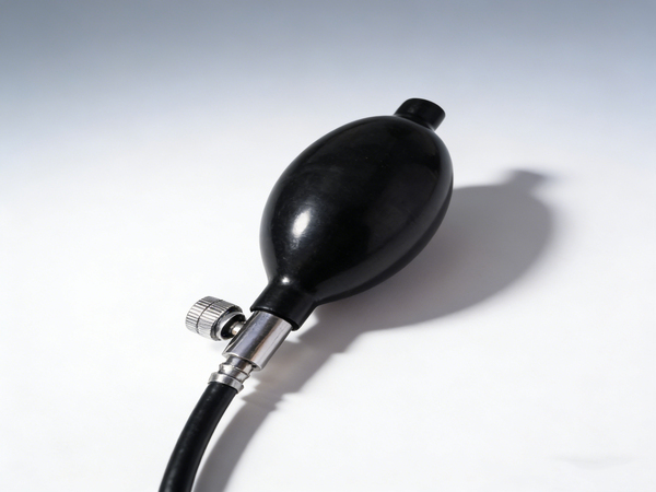 Hand Squeeze Rubber Bulb Pump – Medical Inflation Bulb with Metal Valve for Blood Pressure Monitor, Laboratory & Industrial Use