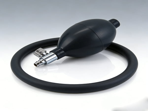 Hand Squeeze Rubber Bulb Pump – Medical Inflation Bulb with Metal Valve for Blood Pressure Monitor, Laboratory & Industrial Use