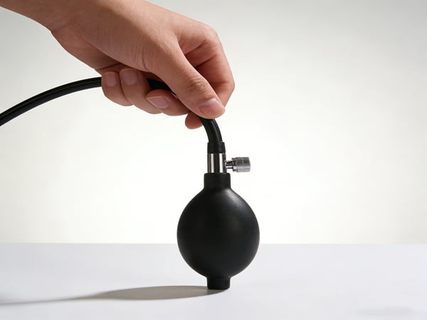 Hand Squeeze Rubber Bulb Pump – Medical Inflation Bulb with Metal Valve for Blood Pressure Monitor, Laboratory & Industrial Use