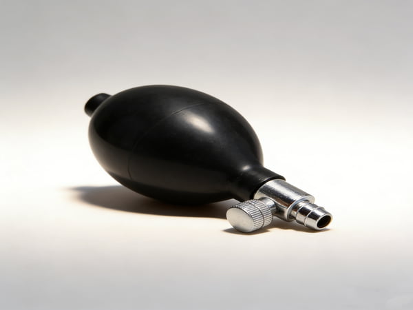 Hand Squeeze Rubber Bulb Pump – Medical Inflation Bulb with Metal Valve for Blood Pressure Monitor, Laboratory & Industrial Use