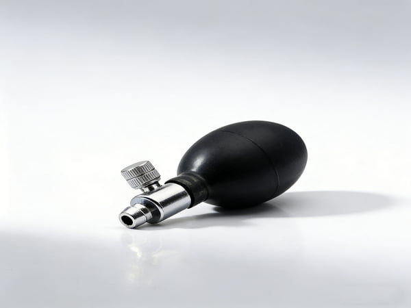 Hand Squeeze Rubber Bulb Pump – Medical Inflation Bulb with Metal Valve for Blood Pressure Monitor, Laboratory & Industrial Use