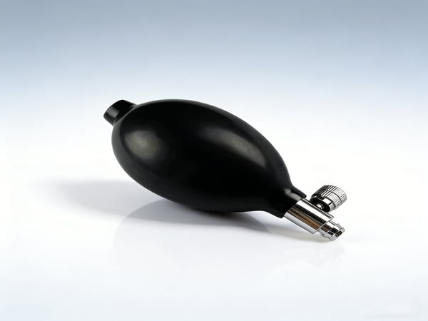 Hand Squeeze Rubber Bulb Pump – Medical Inflation Bulb with Metal Valve for Blood Pressure Monitor, Laboratory & Industrial Use