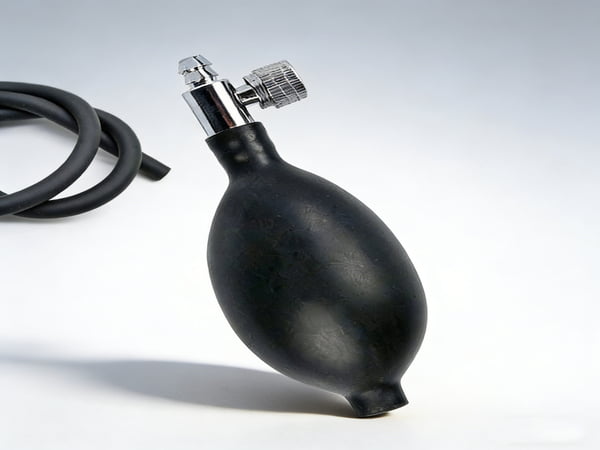 Hand Squeeze Rubber Bulb Pump – Medical Inflation Bulb with Metal Valve for Blood Pressure Monitor, Laboratory & Industrial Use