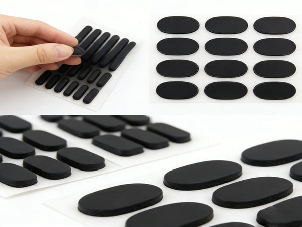 High-Quality Elliptical Anti-Vibration Rubber Feet Pads for Laptops – Non-Slip Shock Absorbing Isolation Mounts – PVC Design