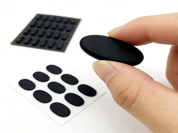 High-Quality Elliptical Anti-Vibration Rubber Feet Pads for Laptops – Non-Slip Shock Absorbing Isolation Mounts – PVC Design