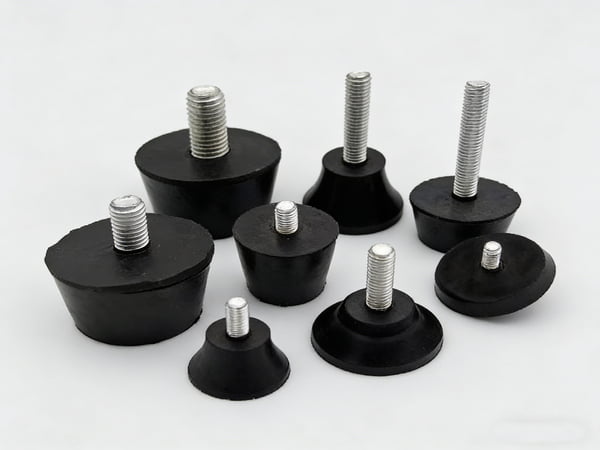 High-Quality Black Anti-Vibration Rubber Feet Pads with Screws – Non-Slip Shock Absorbing Isolation Mounts for Machinery, Chassis, and Furniture – PVC Design
