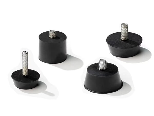 High-Quality Black Anti-Vibration Rubber Feet Pads with Screws – Non-Slip Shock Absorbing Isolation Mounts for Machinery, Chassis, and Furniture – PVC Design