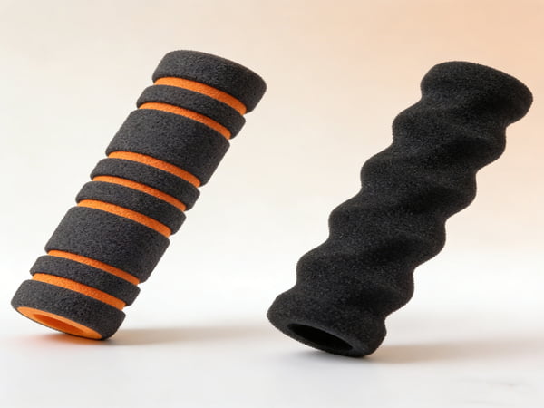 Textured NBR PVC Rubber Foam Pipe Tube – Anti-Slip Wave Pattern Grip Foam Sleeve for Tools, Fitness Equipment & Industrial Handles