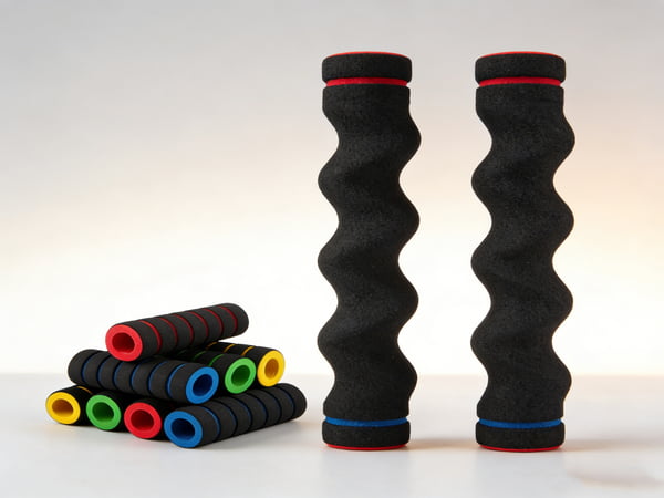 Textured NBR PVC Rubber Foam Pipe Tube – Anti-Slip Wave Pattern Grip Foam Sleeve for Tools, Fitness Equipment & Industrial Handles