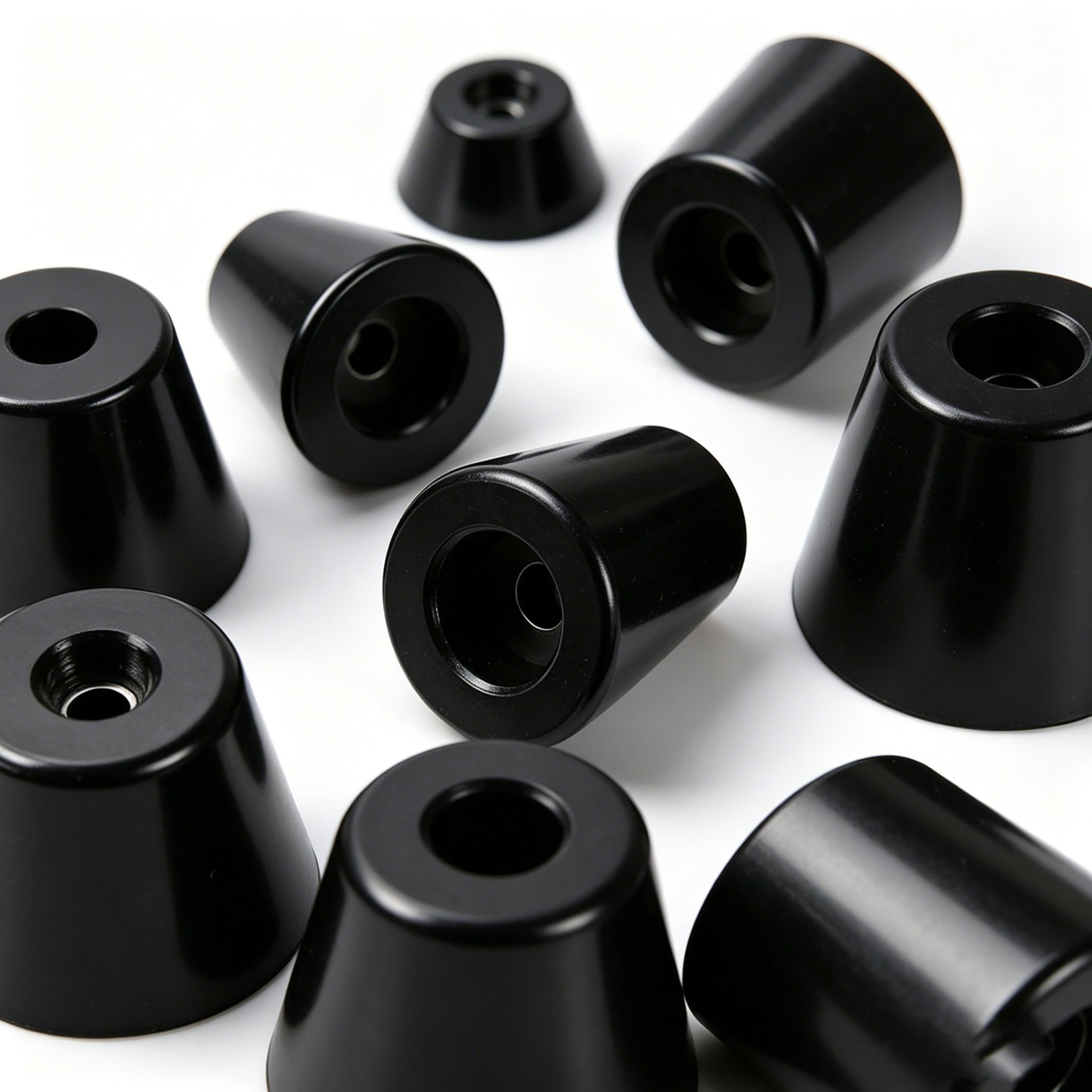 Customized rubber shock-absorbing foot pads are used for generator equipment to resist wear aging impact and provide cushioning