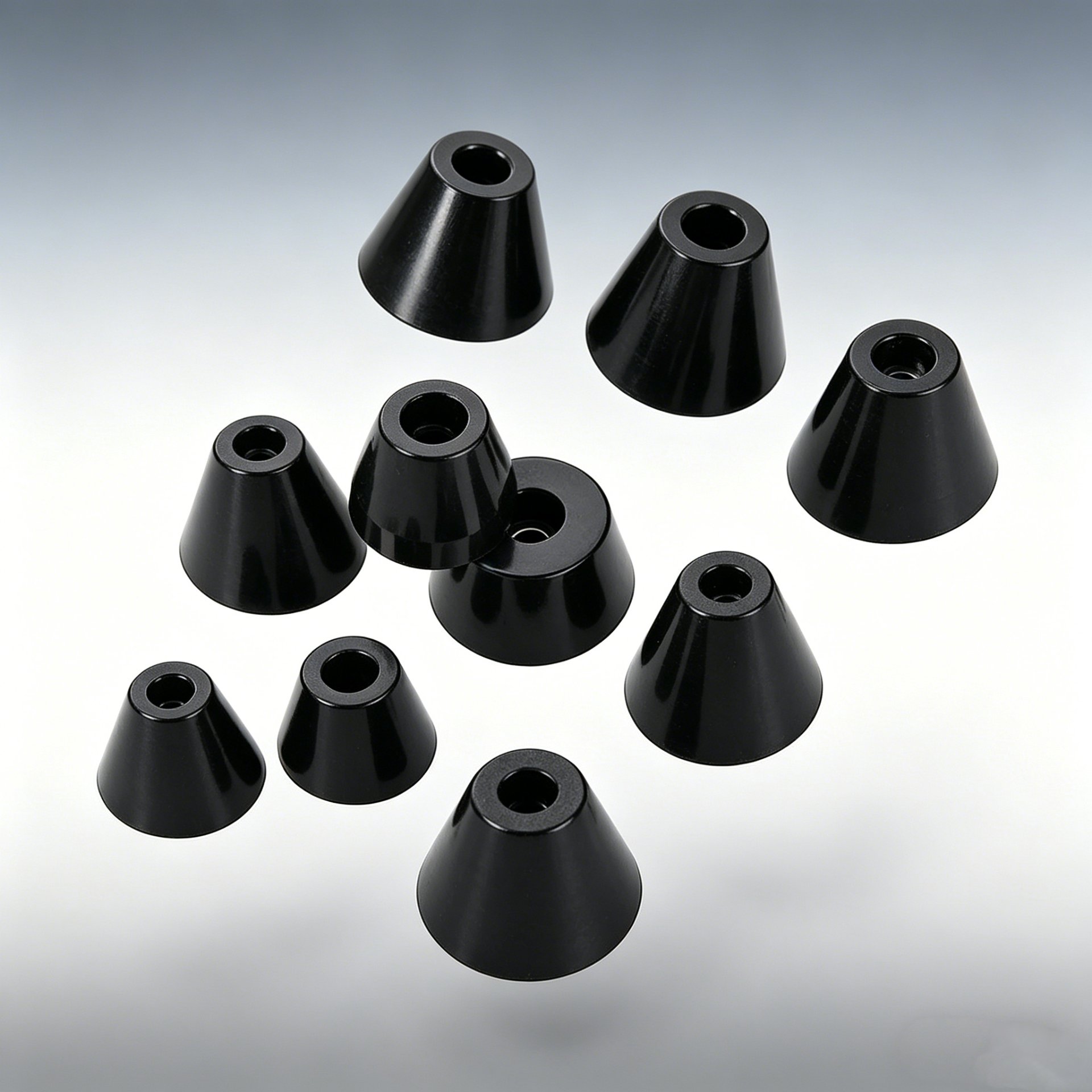 OEM ODM Custom Molded Rubber Product Shock Absorption Round Rubber Foot Pad Stable Rubber Feet for Heightening Machine Feet